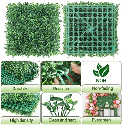 ZXMOTO 10x10 Artificial Boxwood Hedge Panels Set of 24
