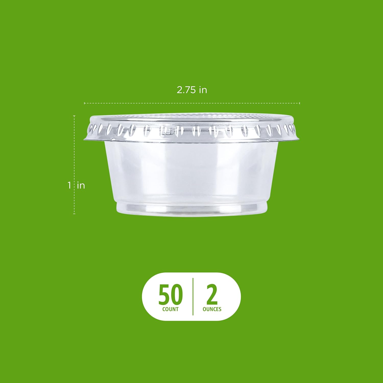 Amazon Basics 2oz Disposable Cups and Lids 50 Count