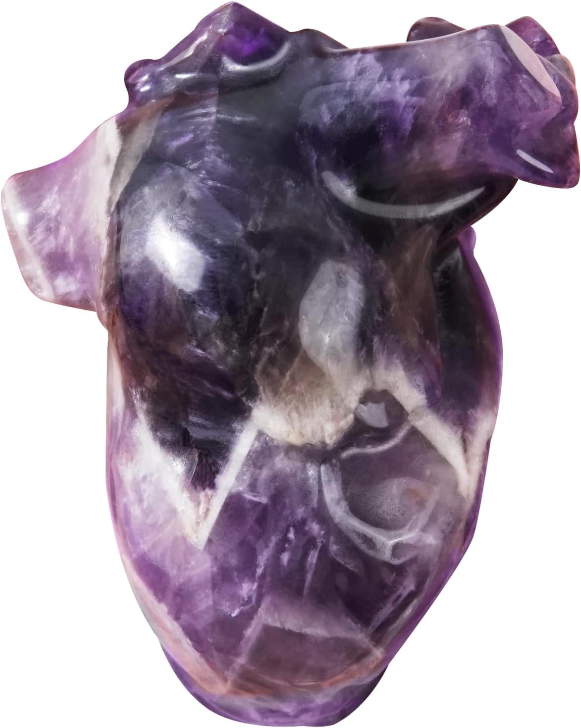 MiyouLuna 217 Inch Amethyst Heart Crystal Sculpture