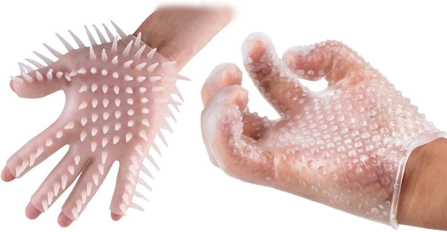 N-ING 2x Silicone Massage Glove for Bath and Flirting