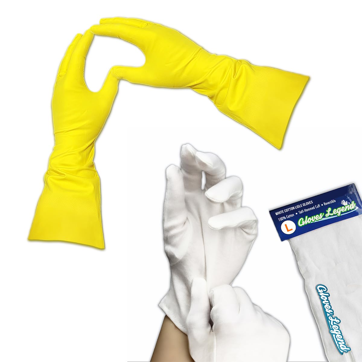 Ultimate Cleaning Bundle - 12 Cotton 3 Nitrile Gloves