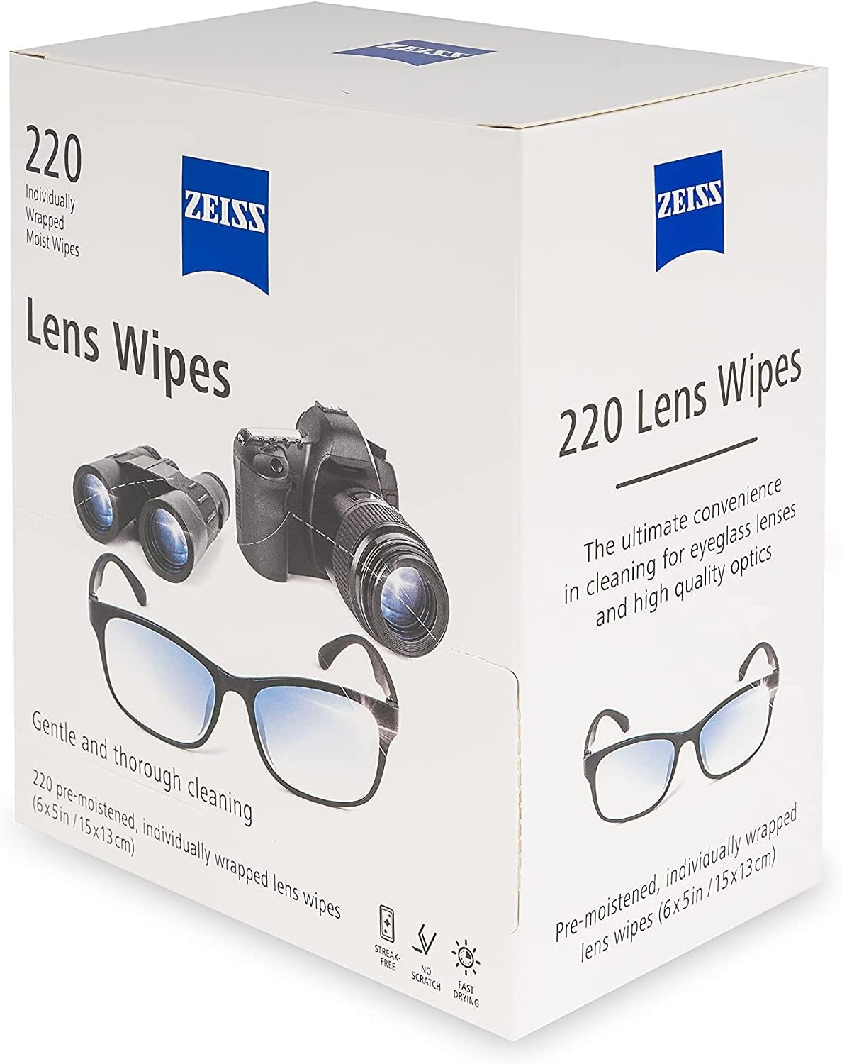 ZEISS Lens Wipes 220 Count White