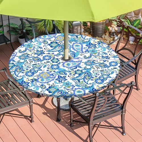 Vaukki Waterproof Zippered Tablecloth for 36-44 Inch Round Tables