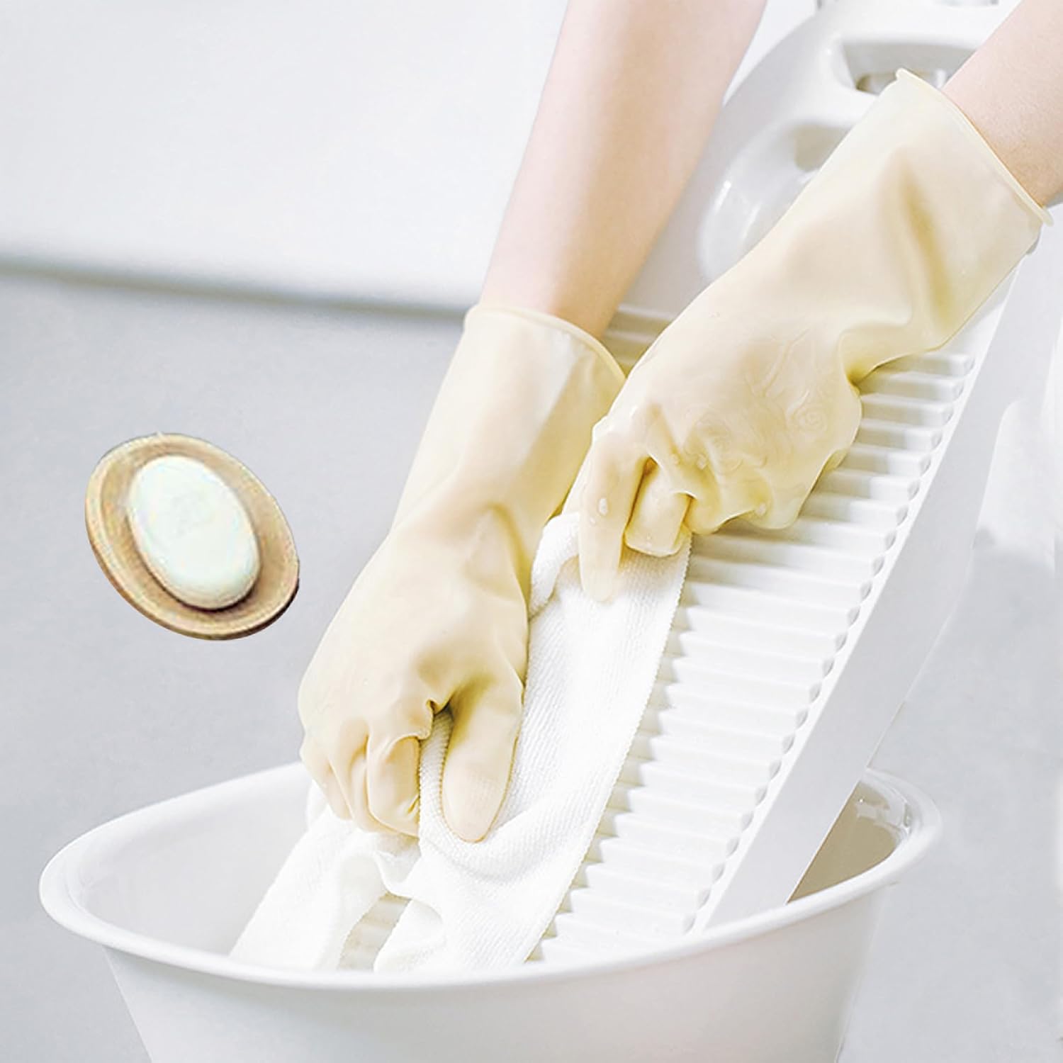 6 Pairs Latex Cleaning Gloves for Kitchen and Home