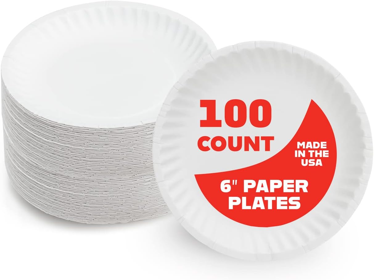 Hygloss Paper Plates 6-Inch 100 Pack