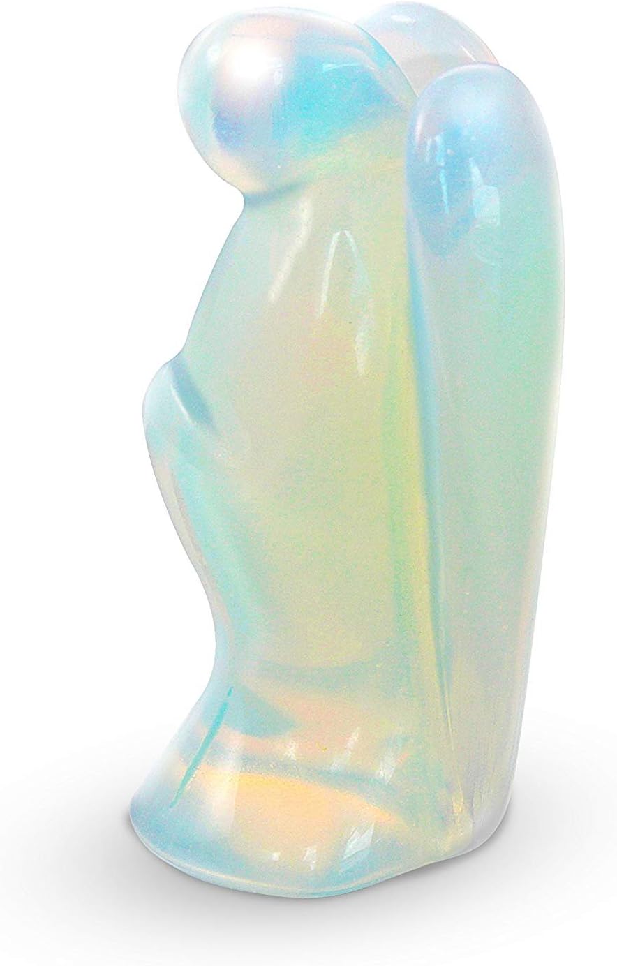 Original Pocket Guardian Angel with Serenity Prayer Card - Opal Healing Stone Figurine