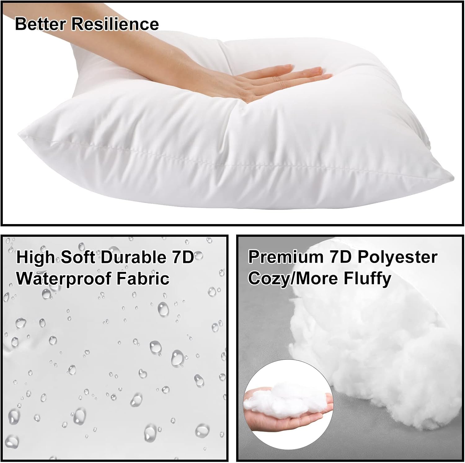 SUPERLELE 18x18 Outdoor Pillow Inserts Set of 6 Waterproof