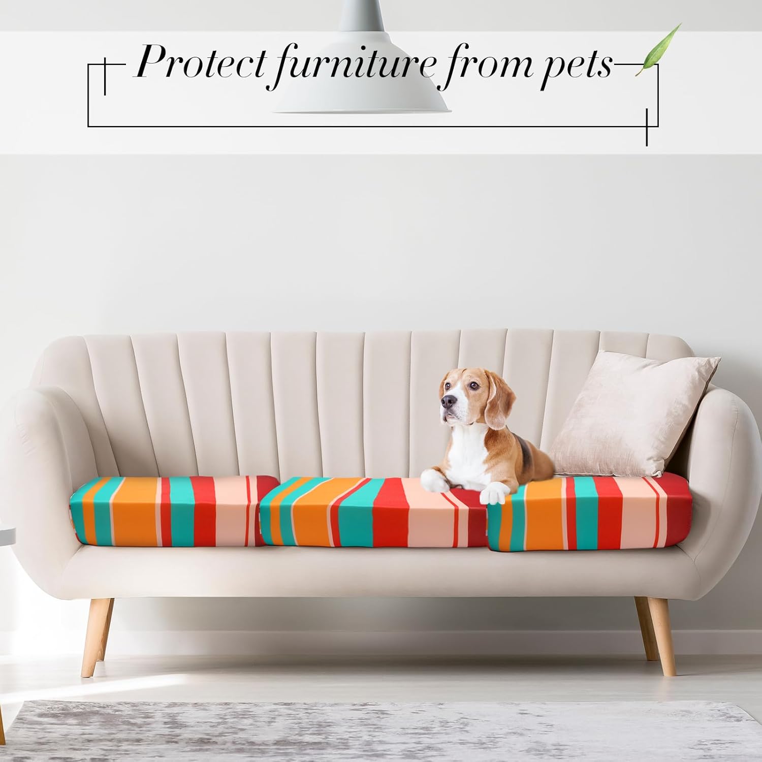 Newwiee 8 Pcs Stretchy Patio Cushion Covers