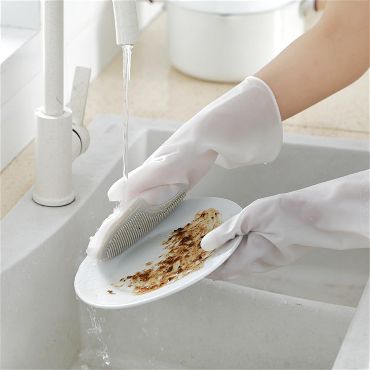 QQLADY PVC Cleaning Gloves Multi Functional