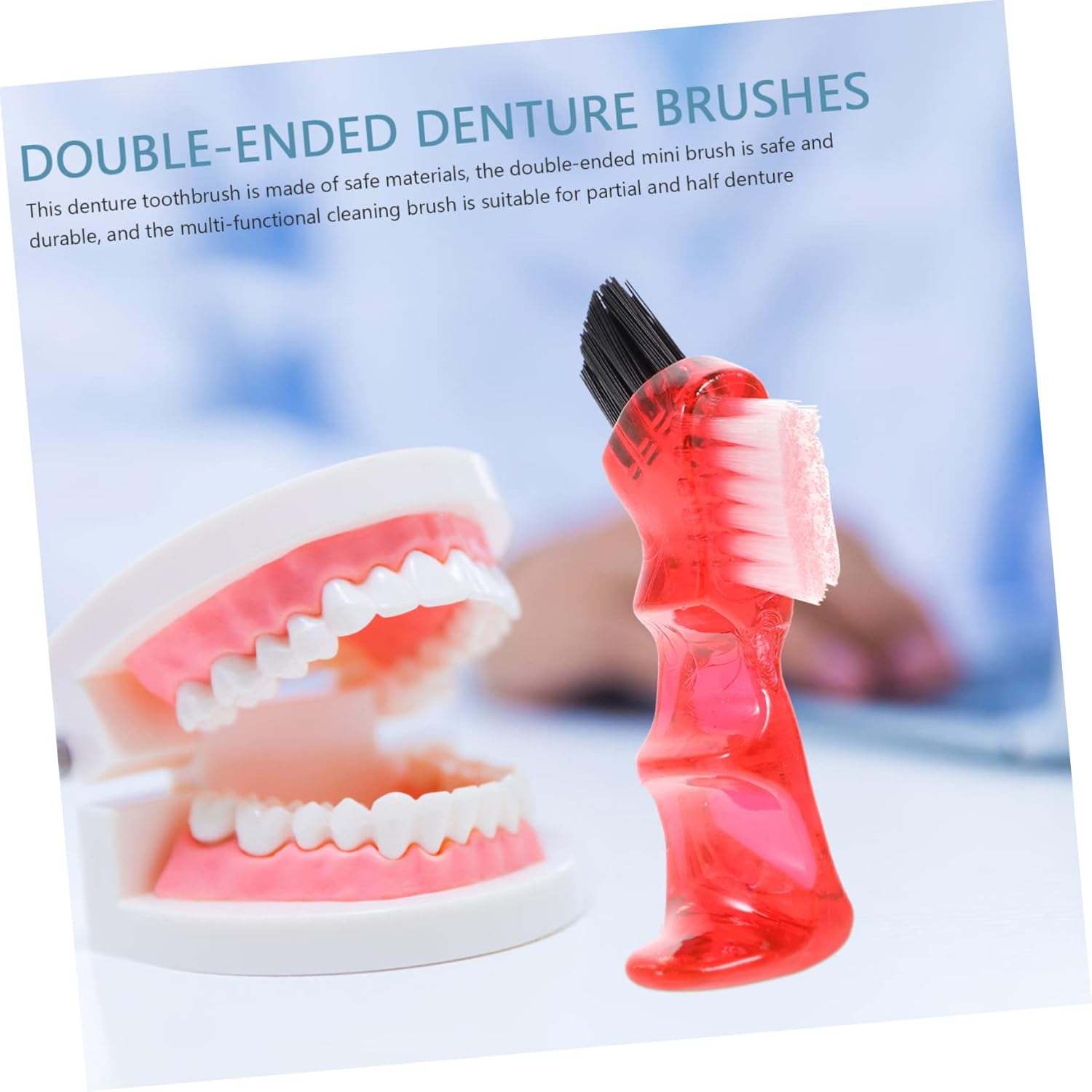 4Pcs Double Sided Denture Brushes for Easy Cleaning