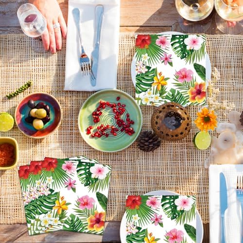 50 Count Tropical Hibiscus Decor Paper Napkins