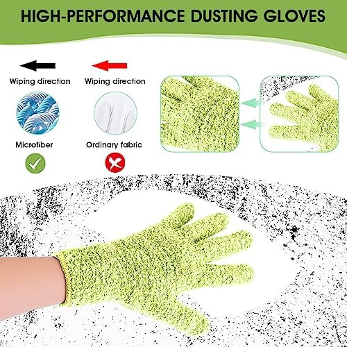 Sibba 2pcs Microfiber Dusting Mitt Gloves for Cleaning