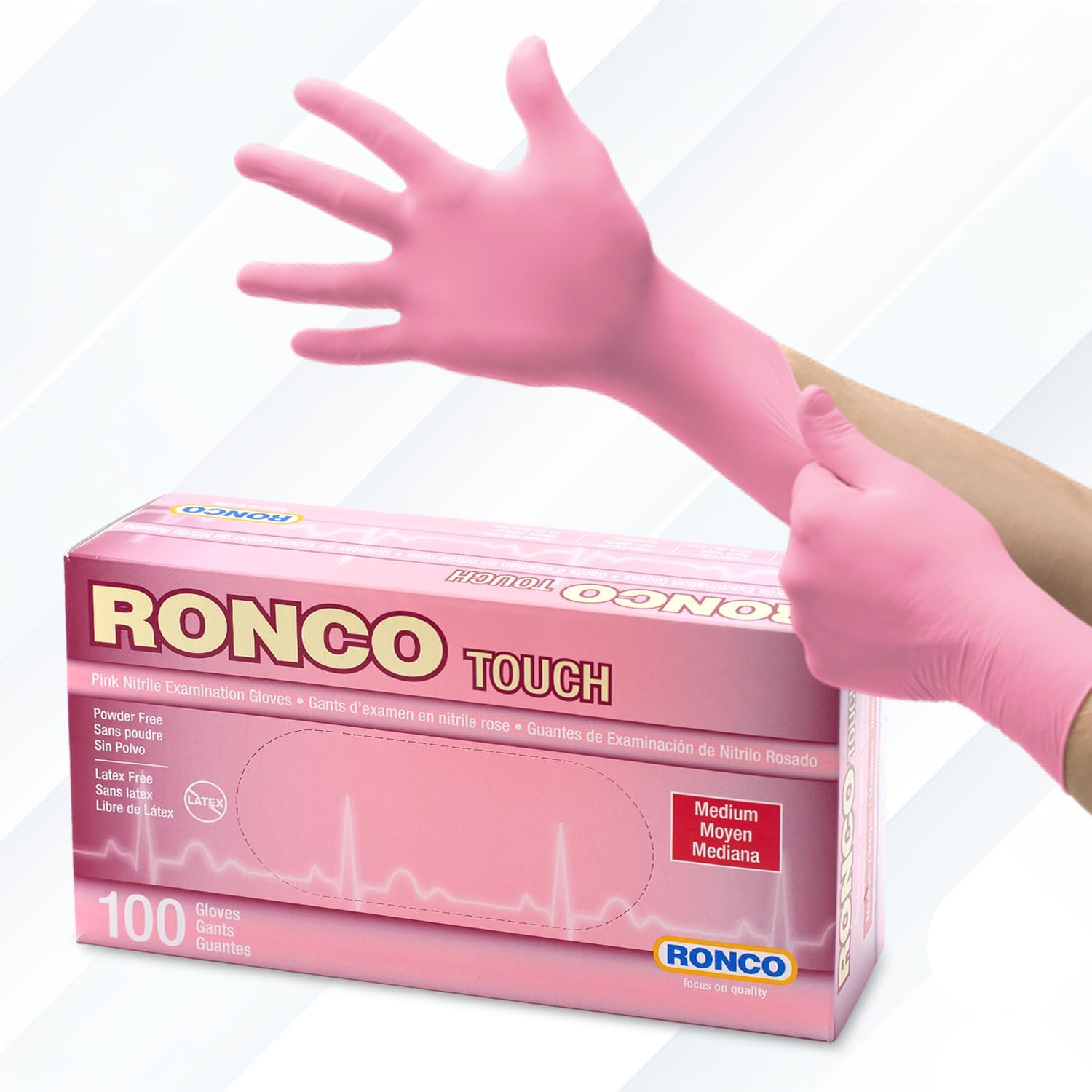 Disposable Pink Nitrile Gloves Medium 1000 Pack