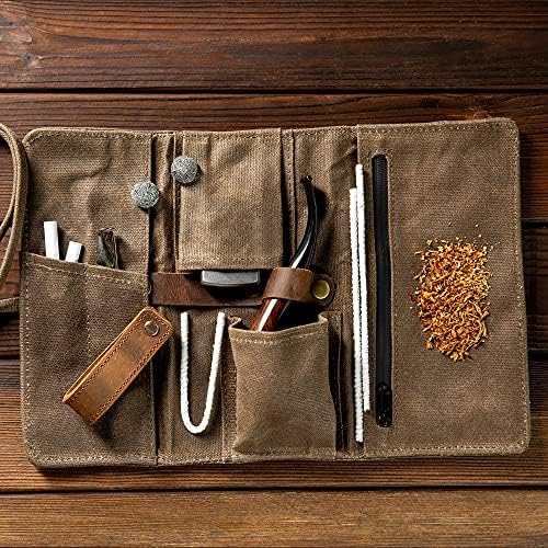 Whitlucks Waxed Canvas Pipe Pouch with Leather Stand