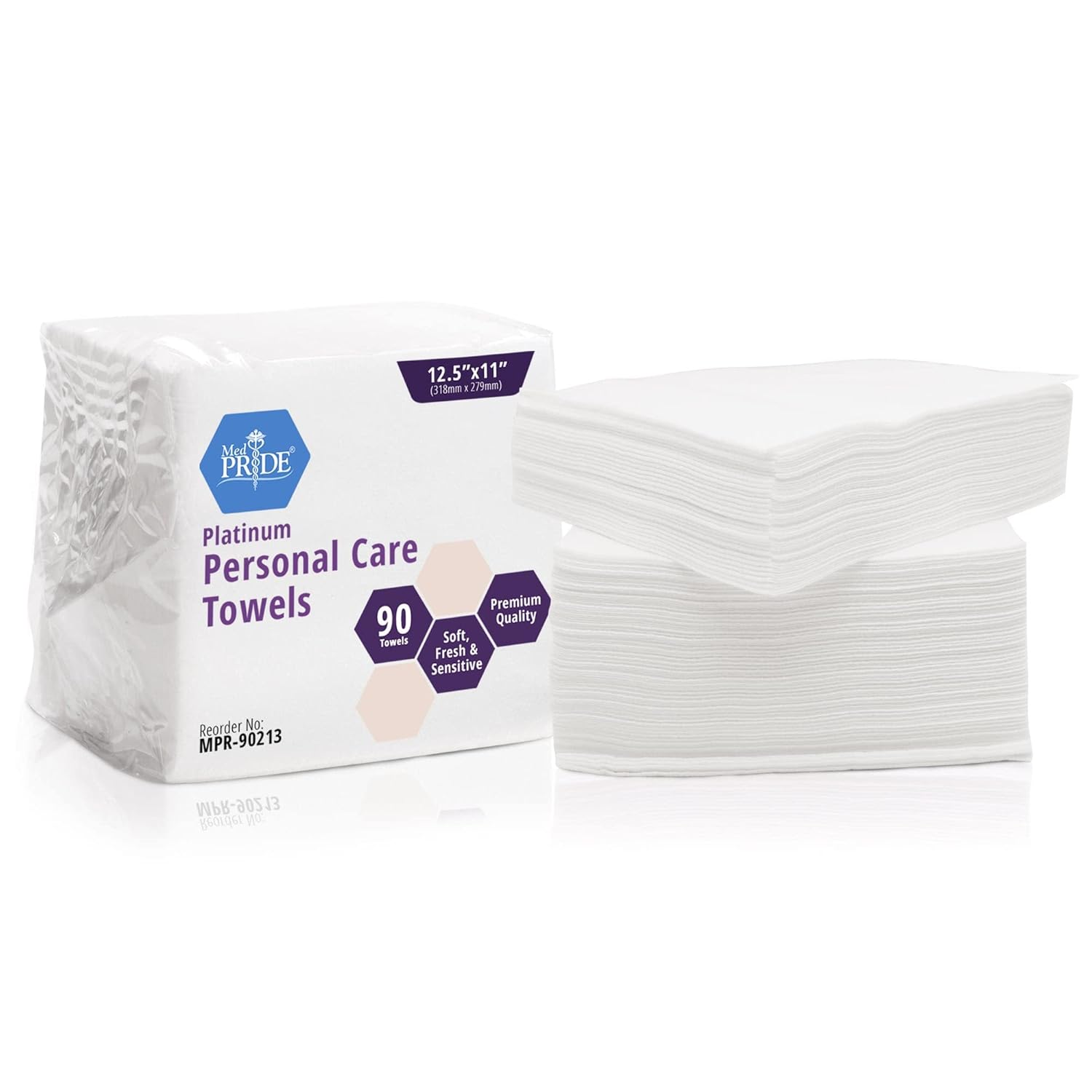 MED PRIDE Ultra Soft Disposable Wash Cloths 125X11 90 Pack Unscented