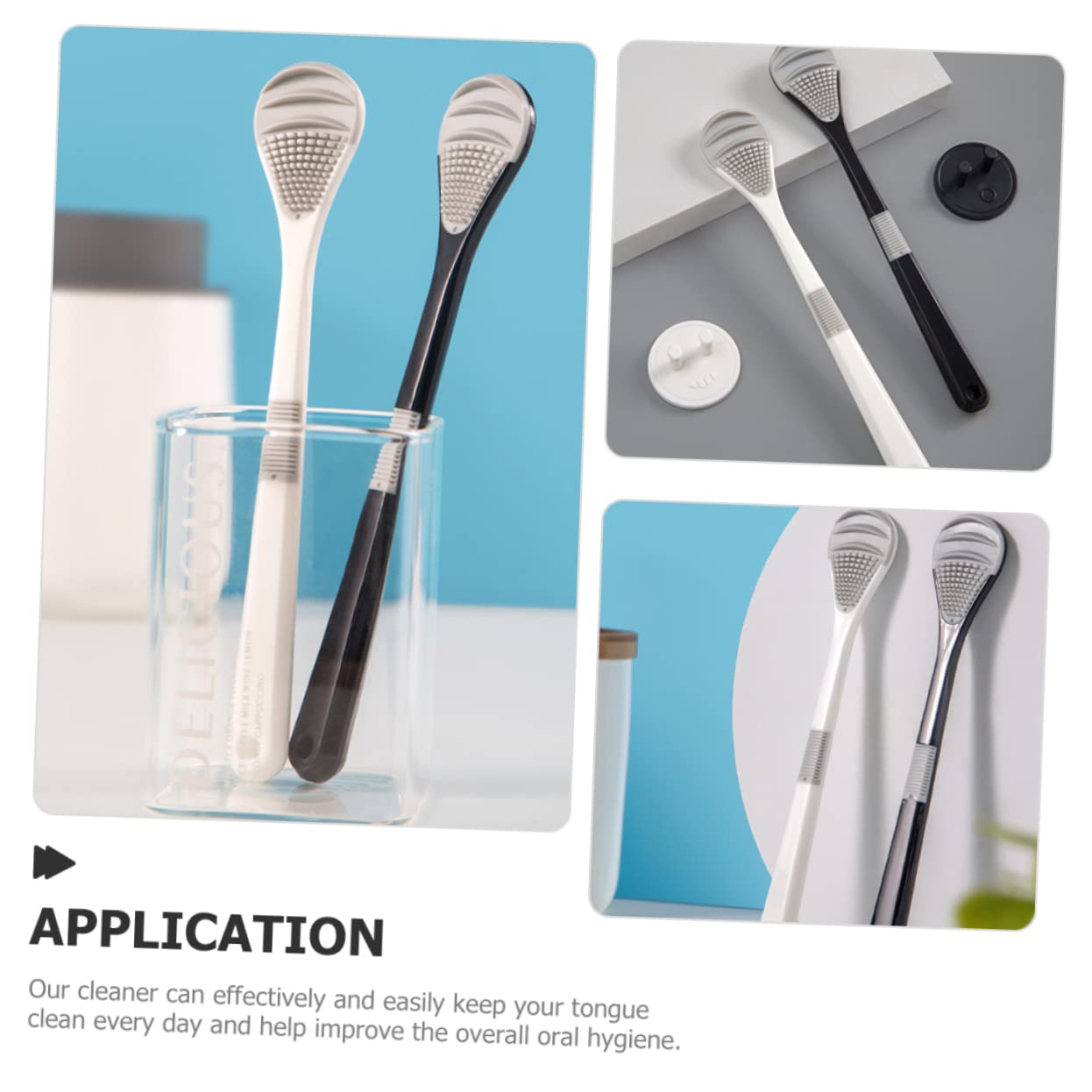 SOESFOUFU Tongue Cleaning Brush Set 2pcs for Adults