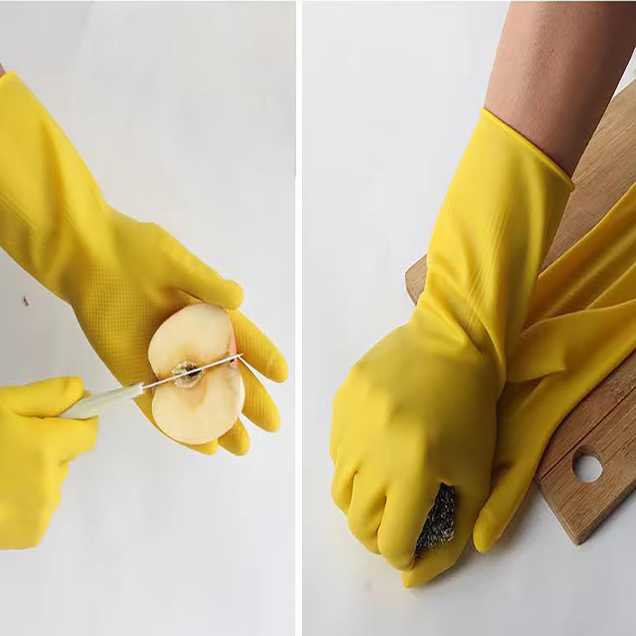 2 Pairs of Rubber Cleaning Gloves for Household Use