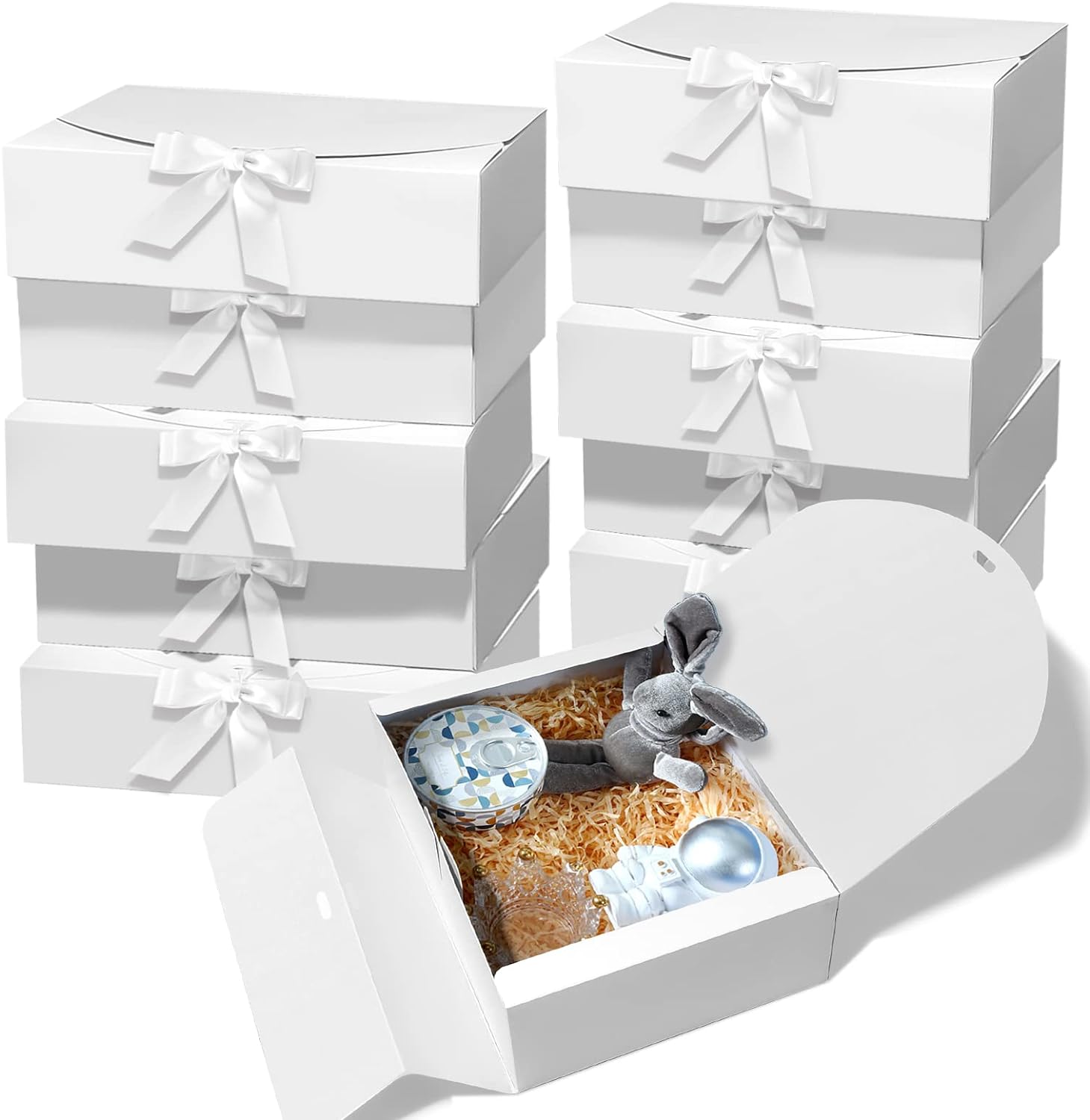 10 PCS Kraft Gift Boxes with Lids for Weddings and Gifts