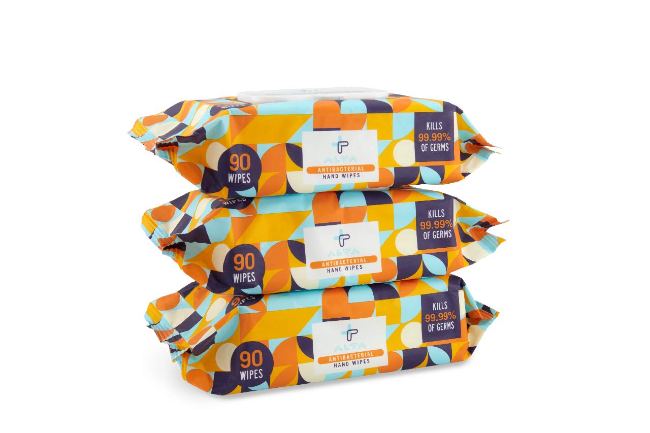 Alta Antibacterial Hand Wipes 90 Wipes 3 Packs