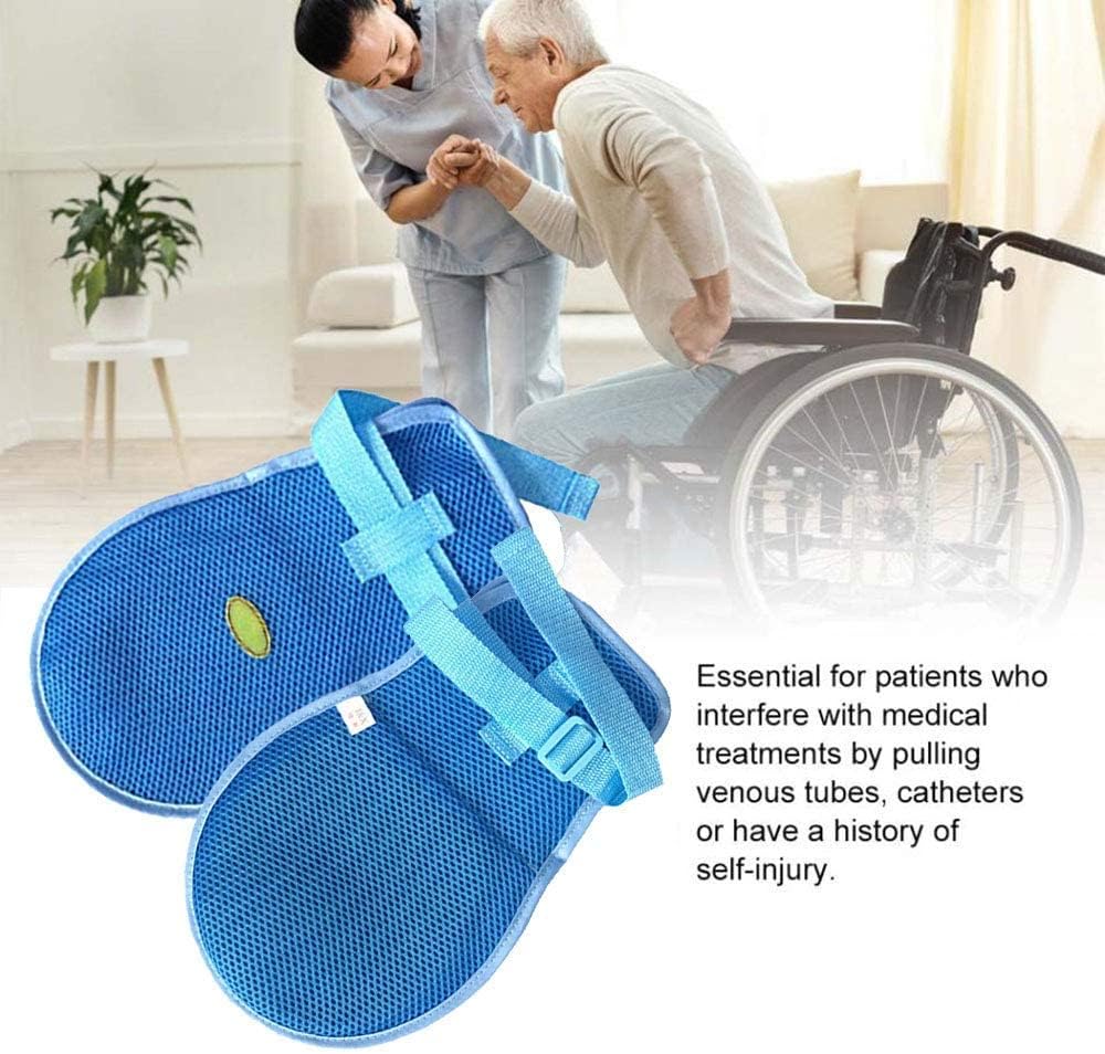 Fanwer Dementia Restraint Gloves - 2PCS Blue Unisex Protective Gloves