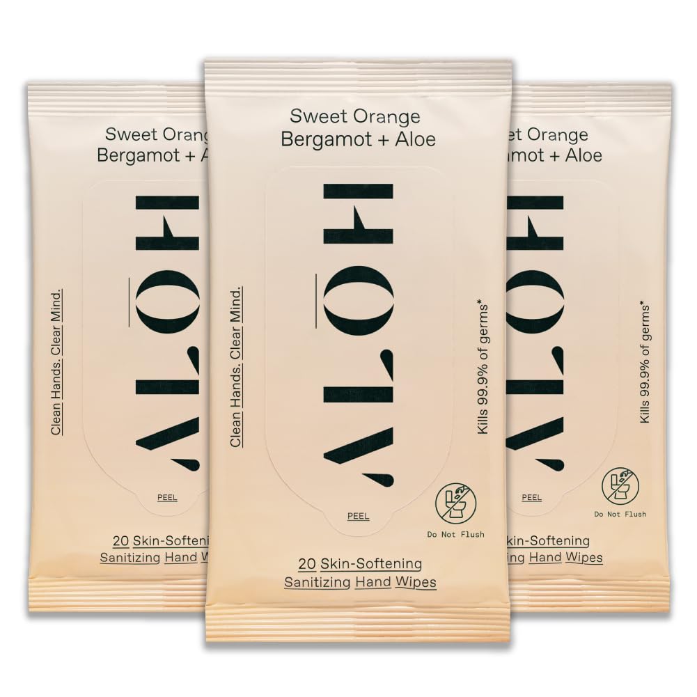 ALH Sweet Orange Bergamot Hand Sanitizing Wipes 3 Pack 60 Wipes