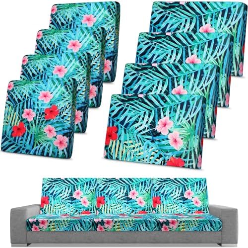 Spiareal 8 Pcs Waterproof Patio Cushion Covers Set