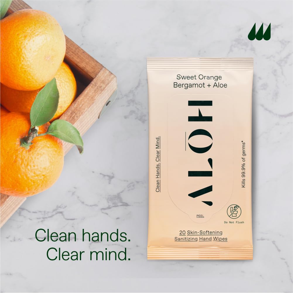 ALH Sweet Orange Bergamot Hand Sanitizing Wipes 3 Pack 60 Wipes