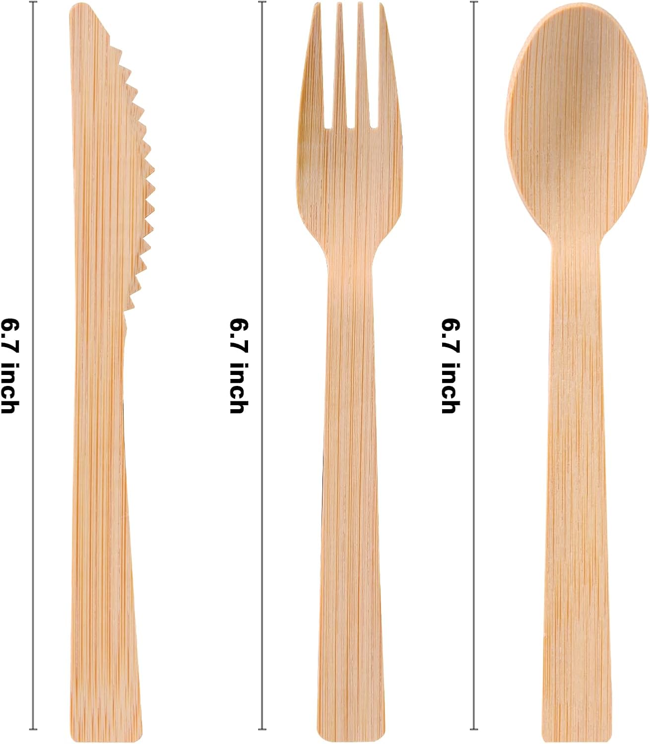 Pre Rolled Napkin and Bamboo Cutlery Set 50Pack