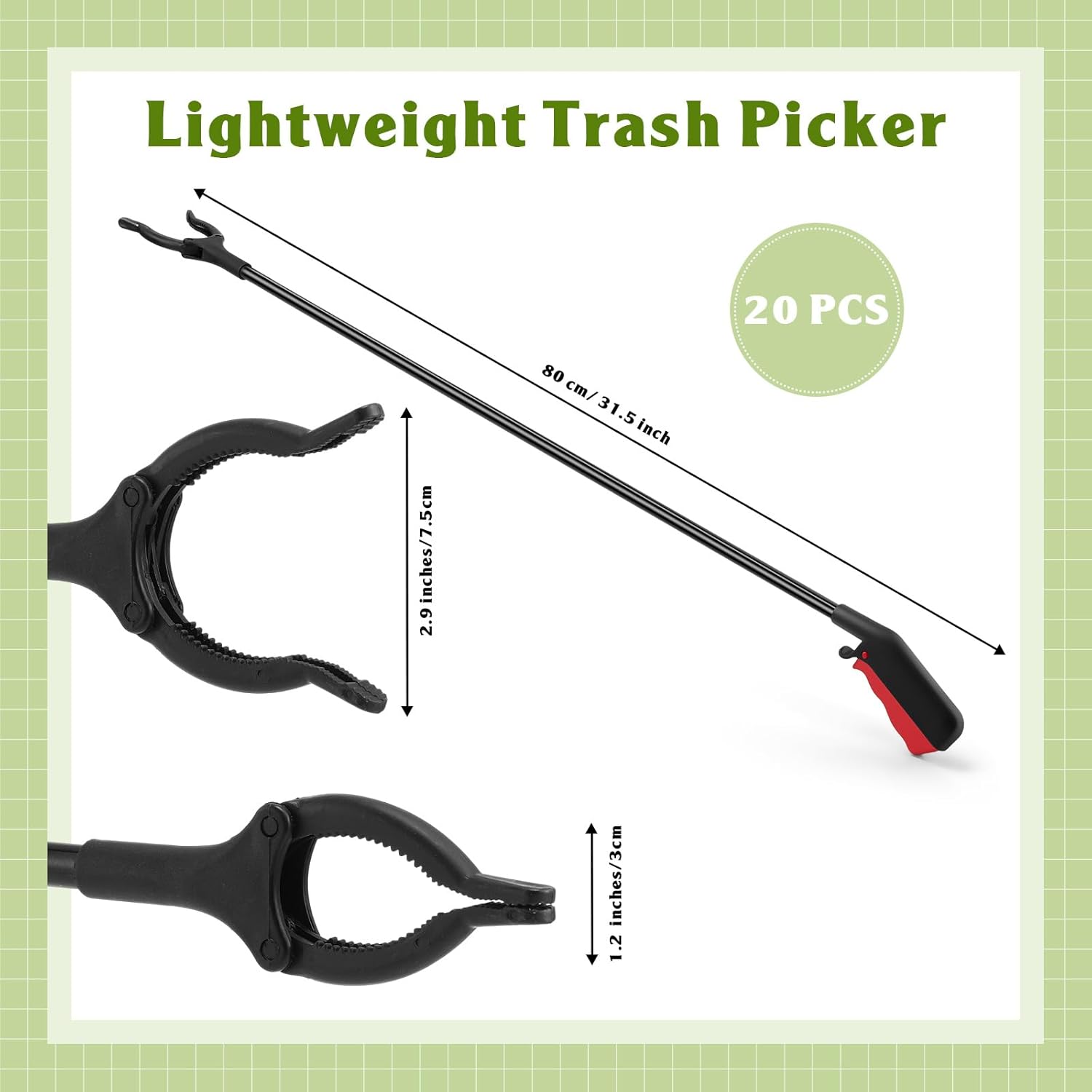 Norme 20 Pcs Long Handle Grabber Reacher Tool Set