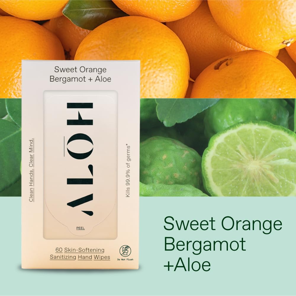 ALH Sweet Orange Bergamot Hand Sanitizing Wipes 3 Pack 60 Wipes