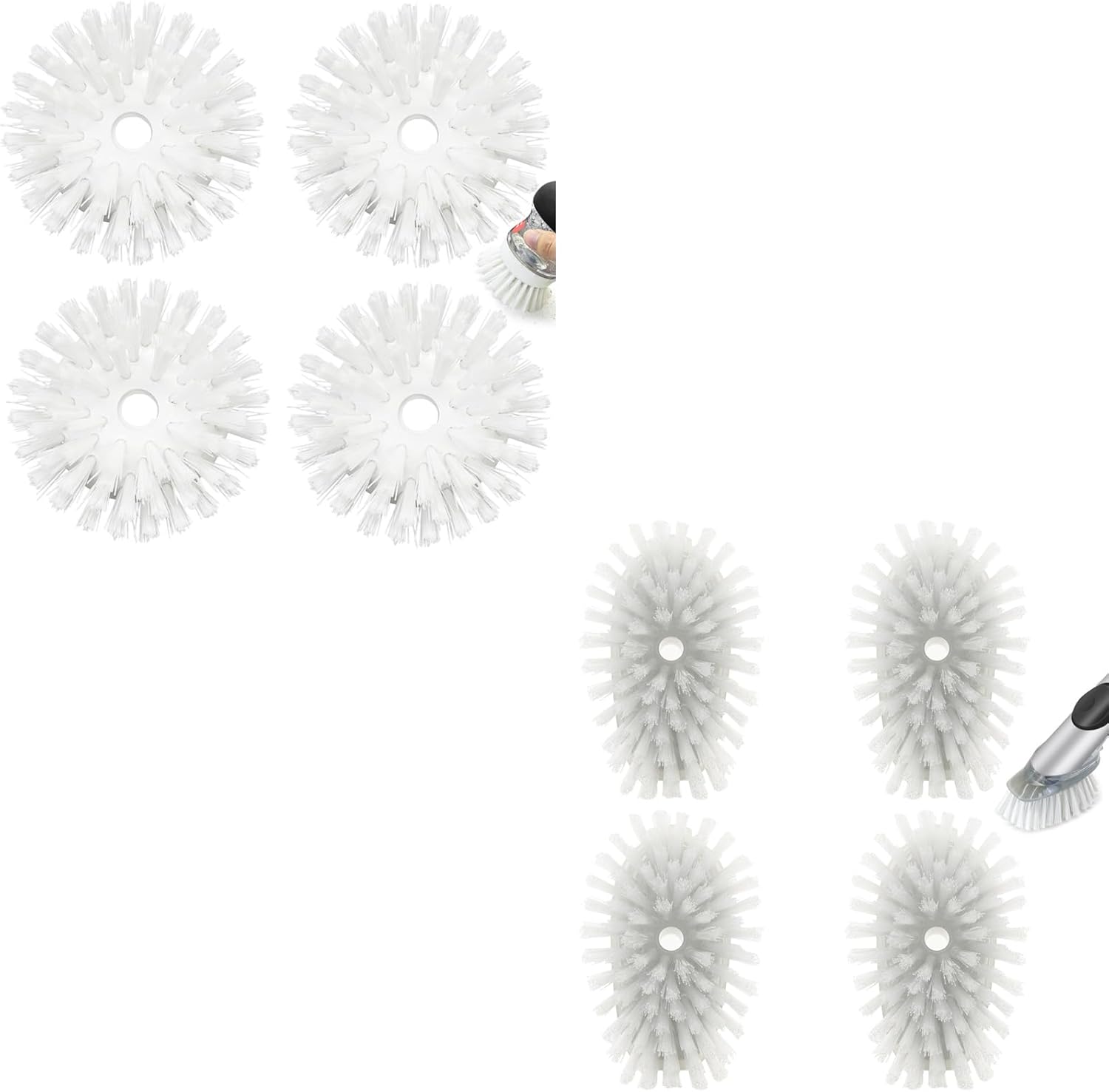Shadowgallery Palm Brush Refill - 1 Count White PlasticNylon Bristles Plastic Handle Dish Utensils