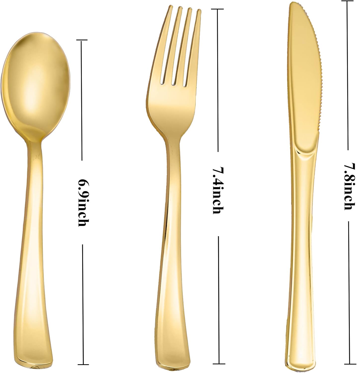 N9R 500PCS Gold Plastic Cutlery Set