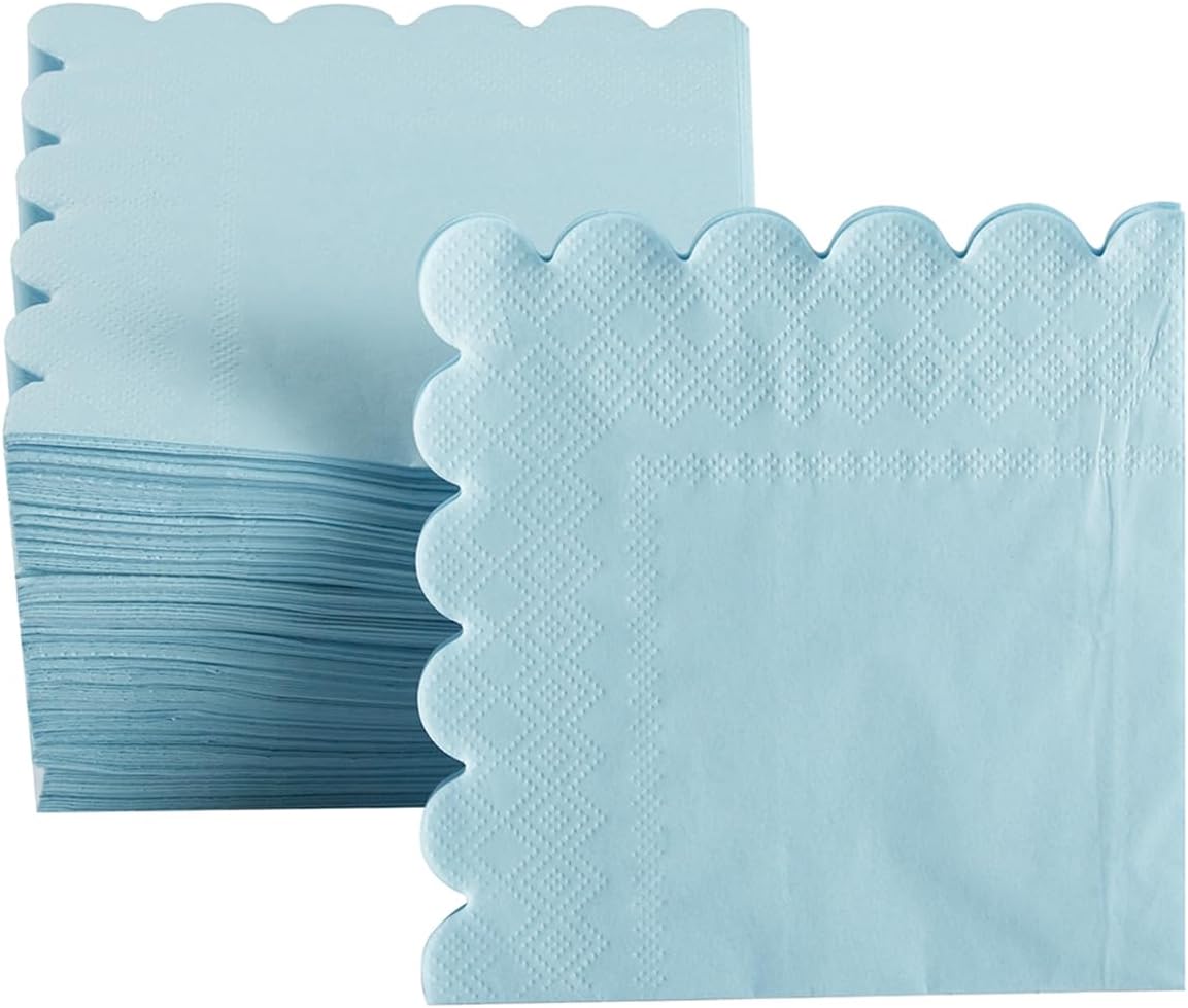 200 Pack Light Blue Cocktail Napkins 5x5