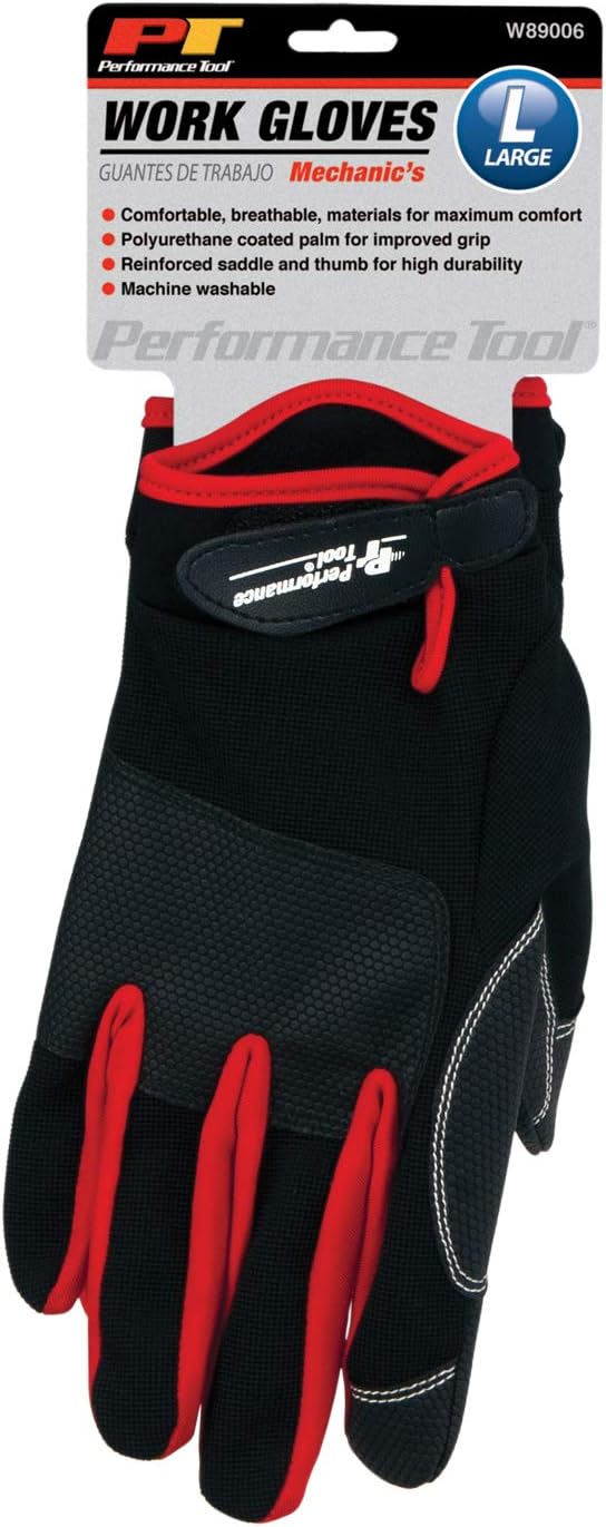 Performance Tool W89006 Red Mechanics Gloves