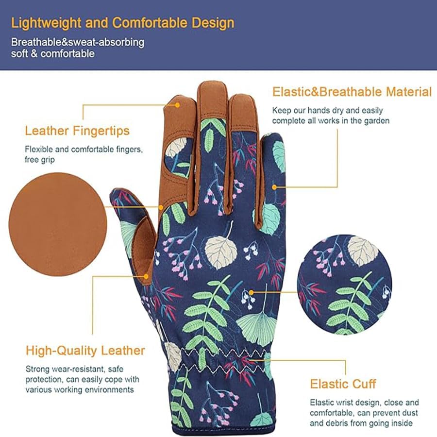 Durable Leather Gardening Gloves With Grip And Breathability