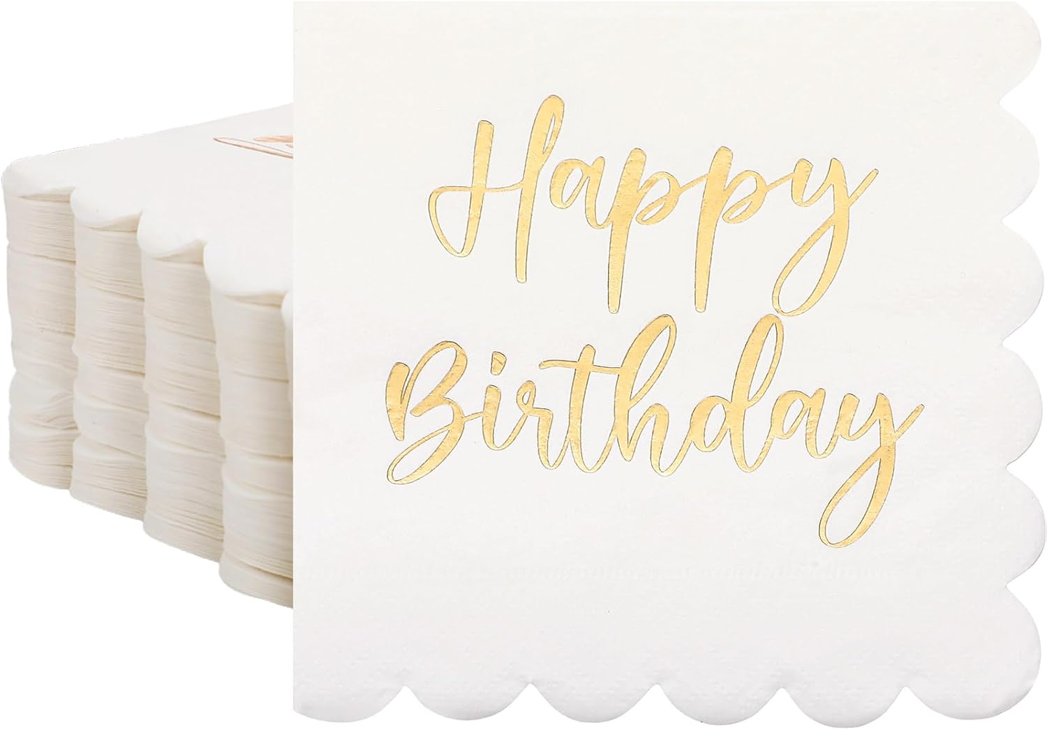 Qilery 100 Pack Happy Birthday Napkins 2 Ply