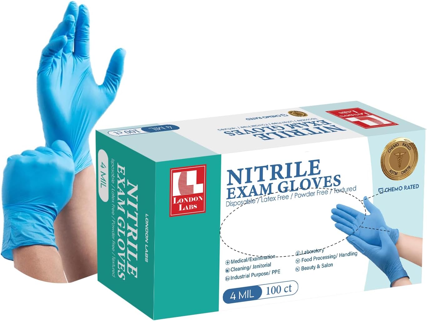 Nitrile Exam Gloves 4Mil Thick Latex-Free Powder-Free