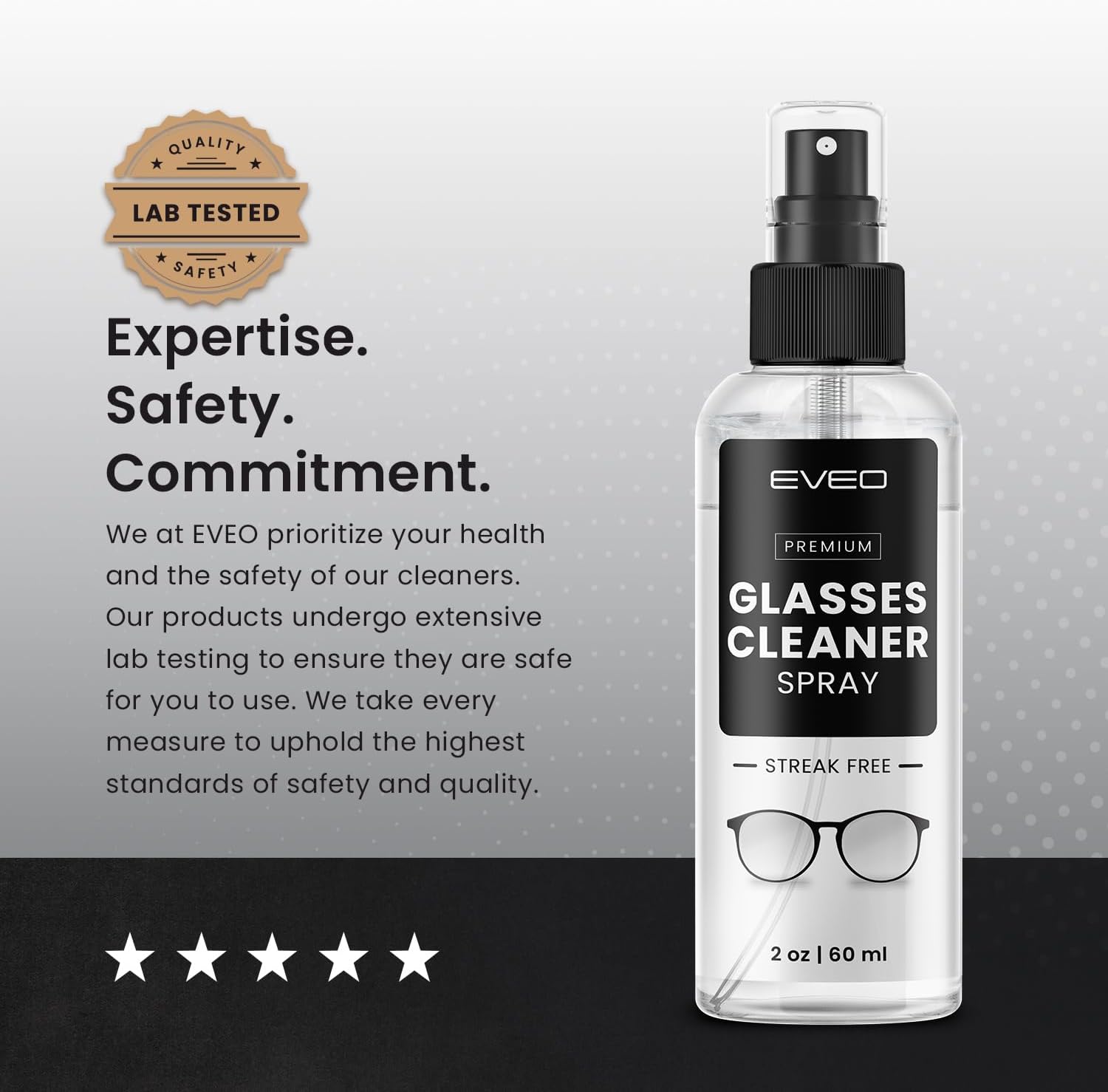 EVEO Glasses Cleaner Spray Cloth Kit - 4oz