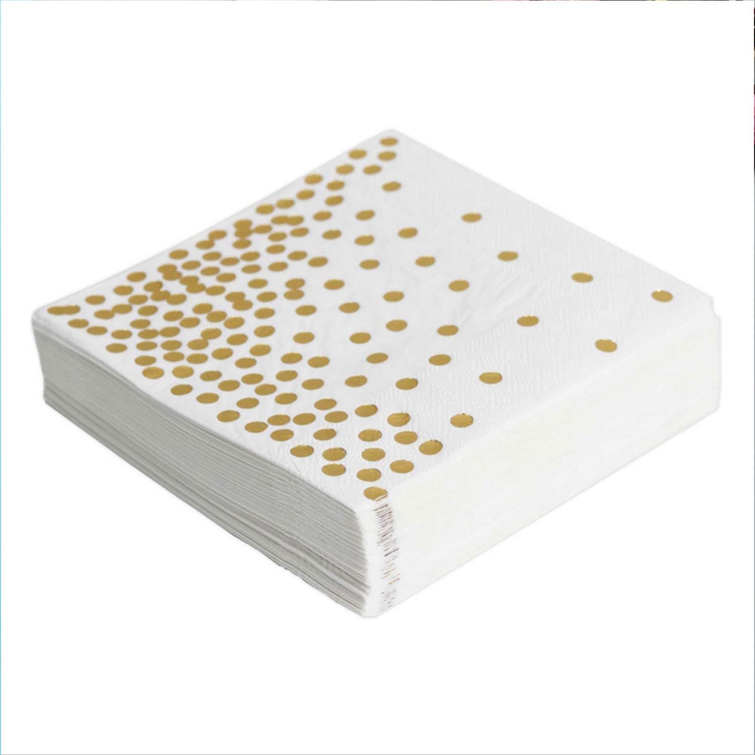 50 Pack Disposable Gold Foil Cocktail Napkins for Parties