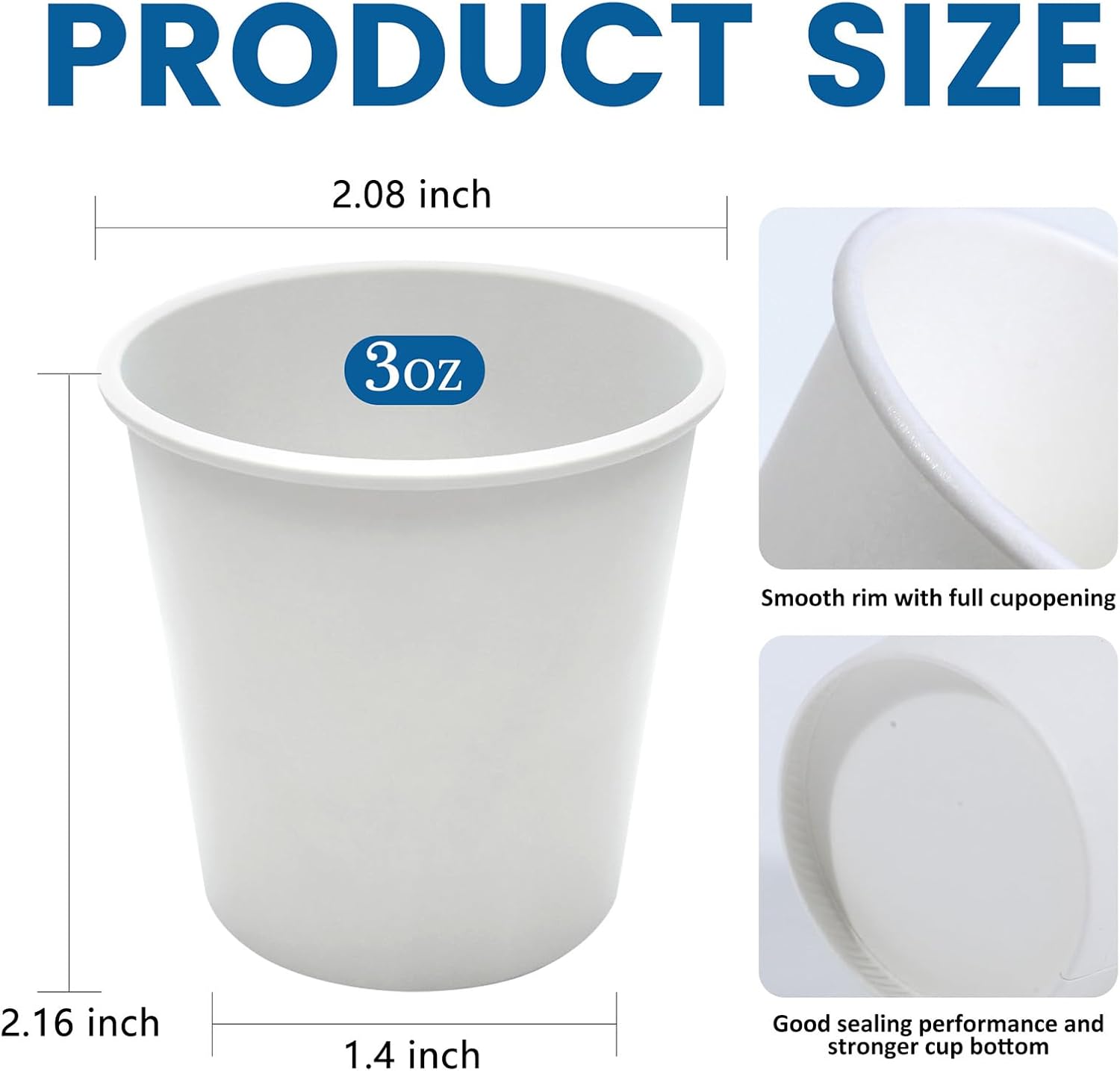 100 Count 3oz Disposable Paper Cups for Bathroom Use