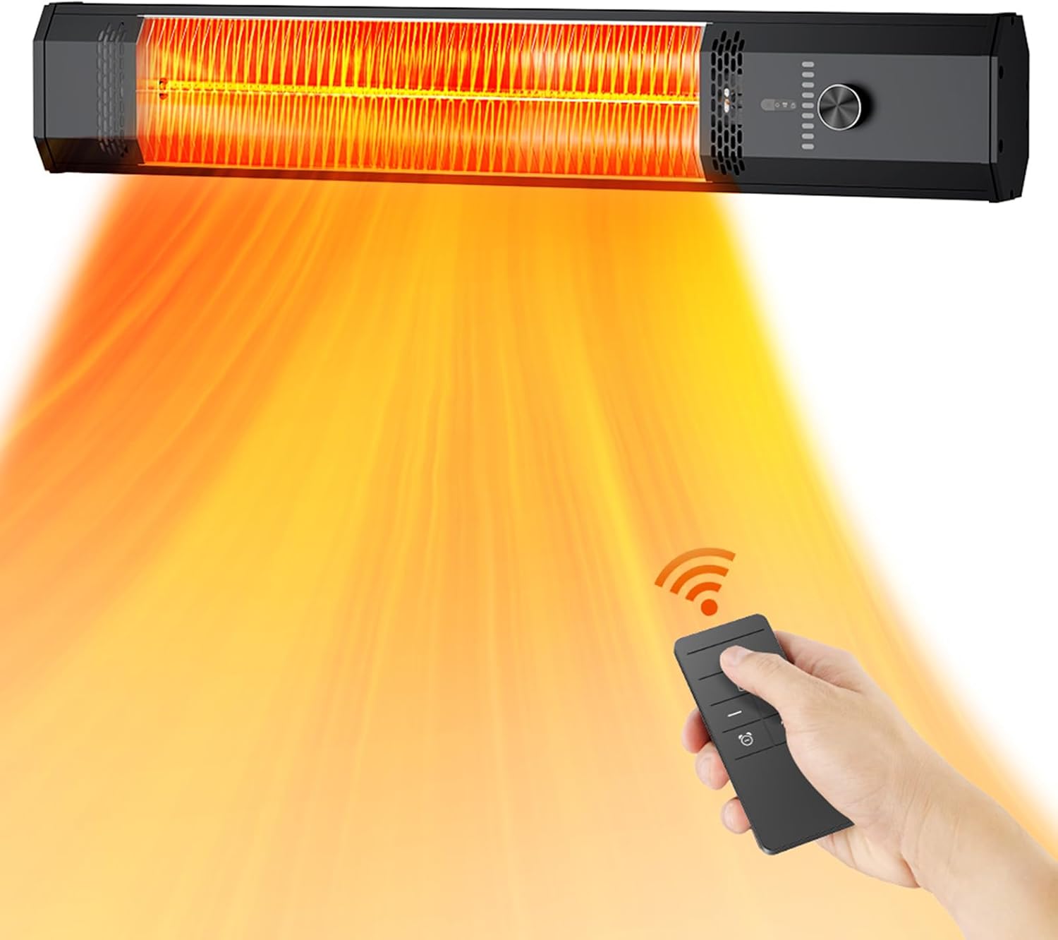 BIESQYA Outdoor Wall Mounted Heater with 9 Heat Levels and Remote Control
