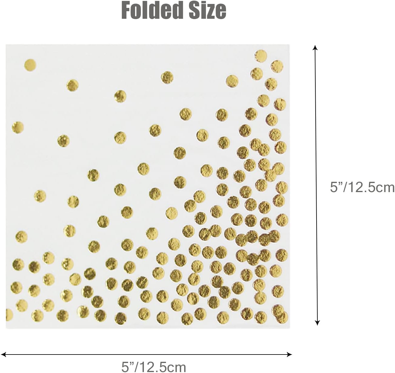 50 Pack Disposable Gold Foil Cocktail Napkins for Parties