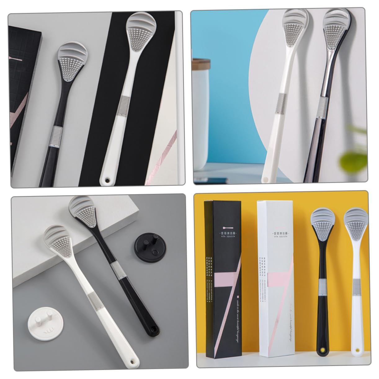 SOESFOUFU Tongue Cleaning Brush Set 2pcs for Adults