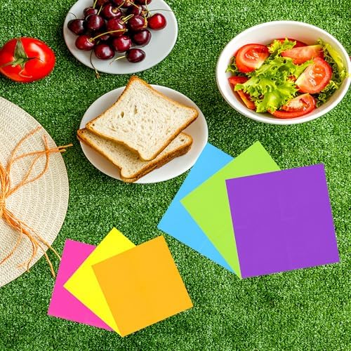 60 Pack Neon Lunch Dinner Napkins 65x65 Inch 2-Ply