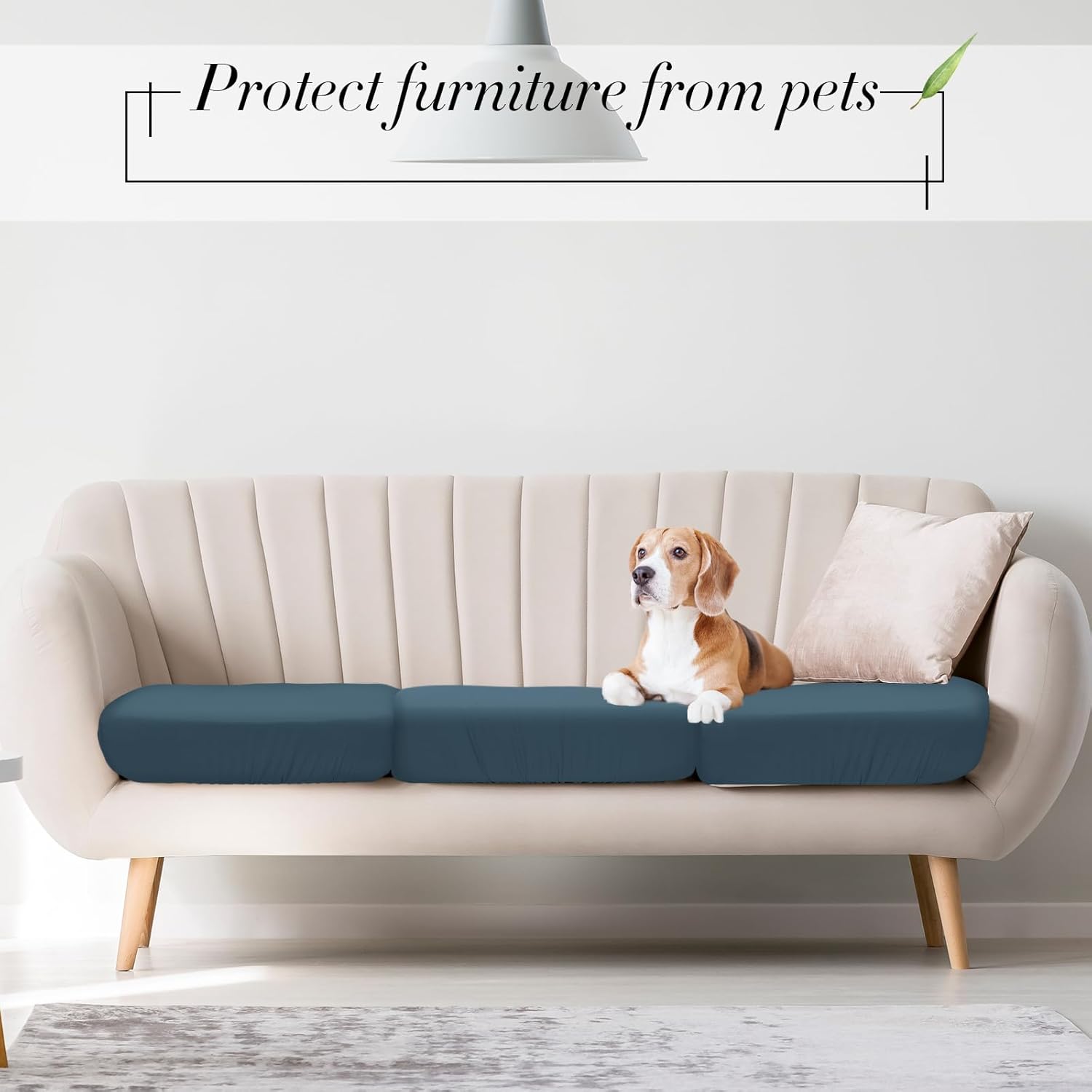 Newwiee 8Pcs Stretchable Outdoor Cushion Covers