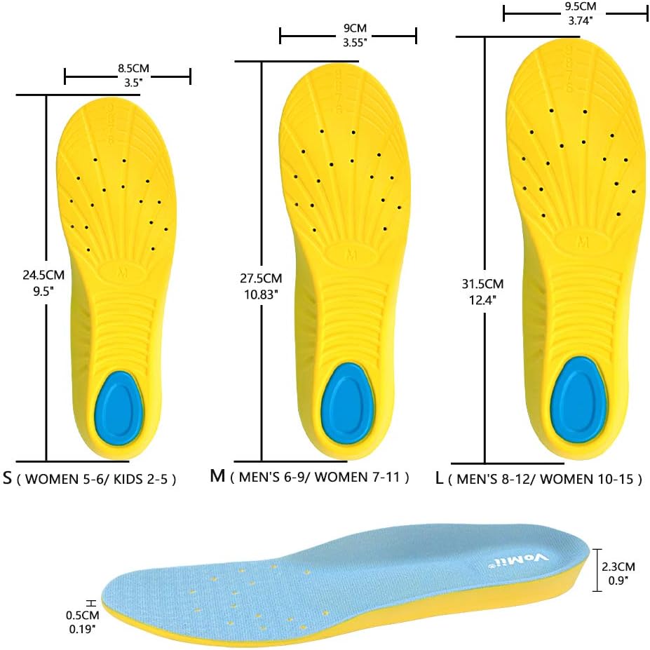 VoMii Memory Foam Insoles for Kids and Women