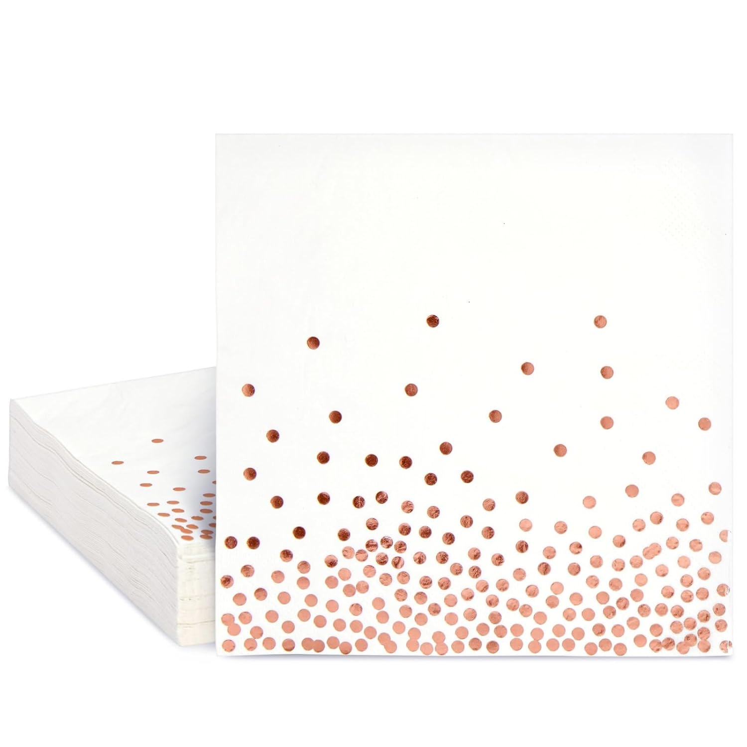 Juvale 50 Pack Disposable Rose Gold Napkins 65 Inch 3 Ply