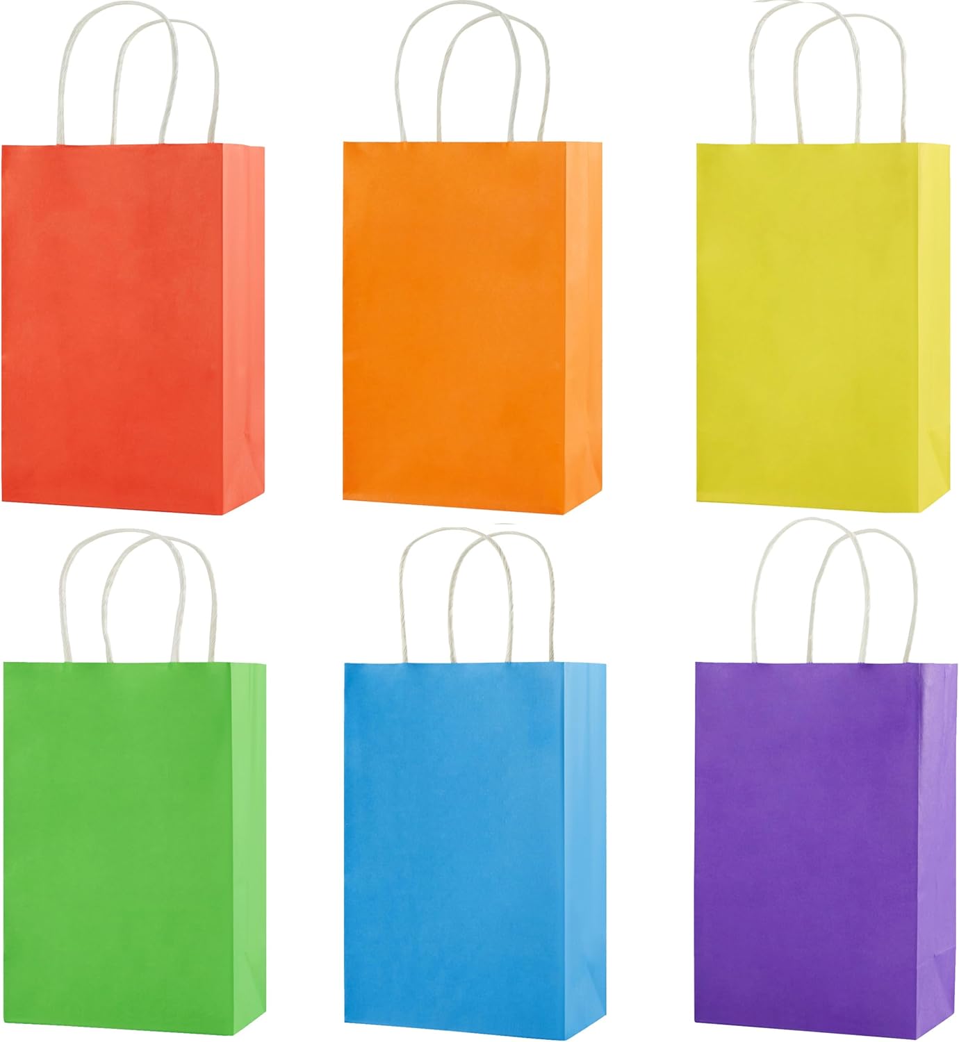 SUNCOLOR 24-Pack Rainbow Gift Bags with Handles