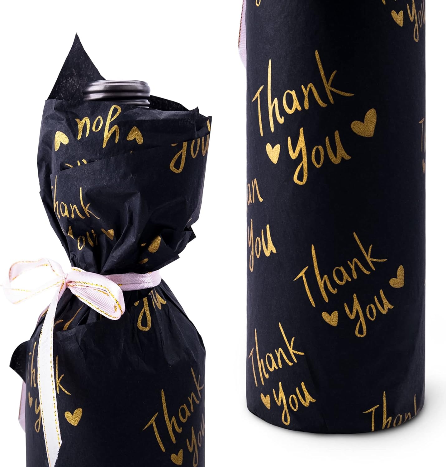 MR FIVE 50 Sheets Gold Thank You Tissue Paper Bulk