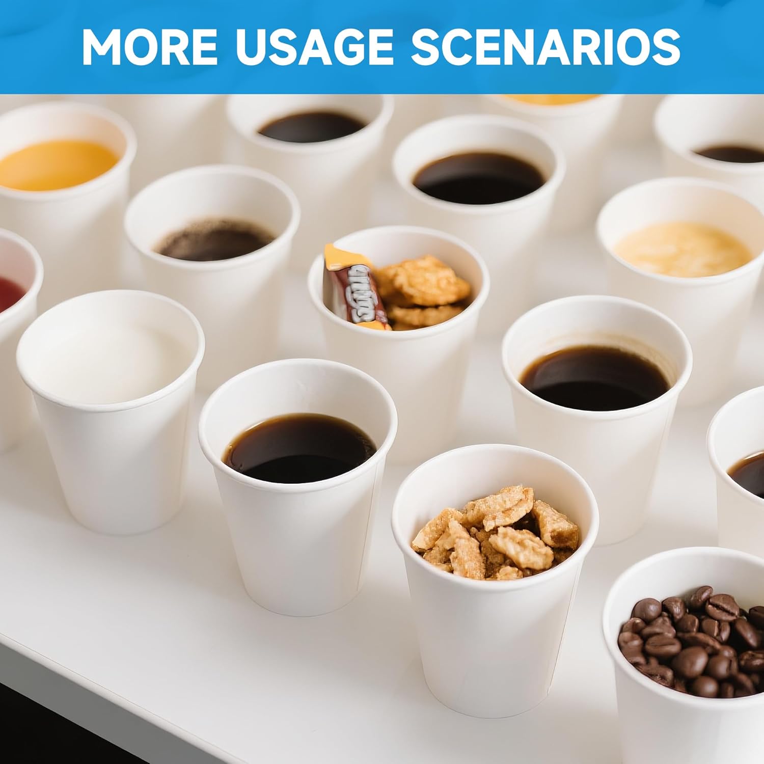 RACETOP 8 Oz 500 Pack Disposable Paper Coffee Cups